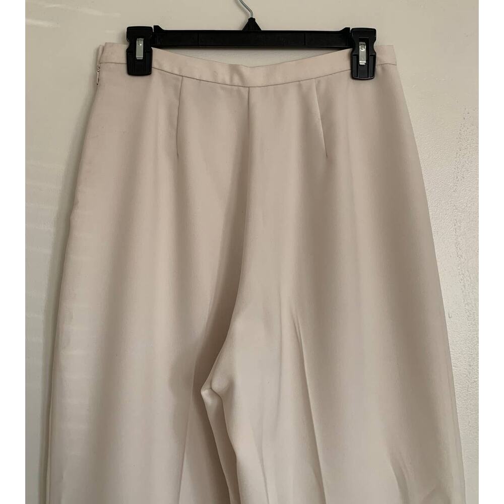 Classic Wide-Leg Cream Trousers - Picture 5 of 9